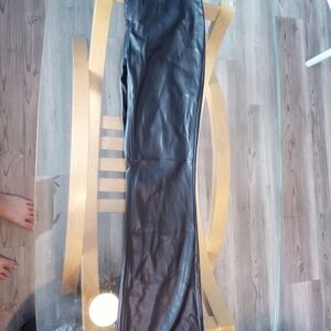 In Bloom Black Leather Pants